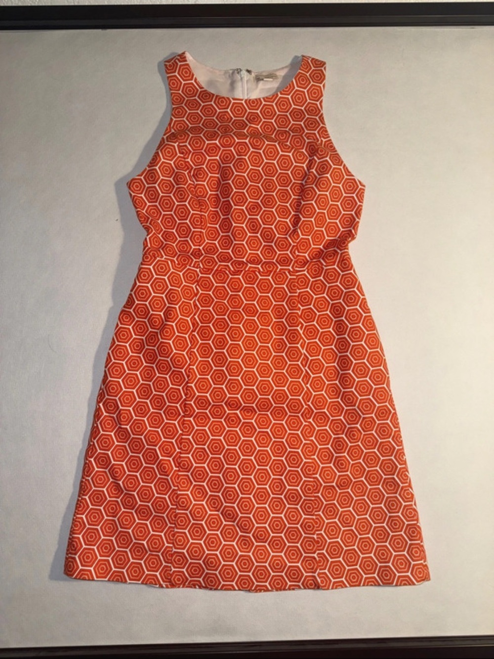 GAP Orange Hexagon Print Sleeveless Dress